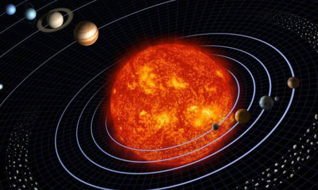 The sun is moving constantly in a proper way through space at a speed of 600 miles each second. Alongside it