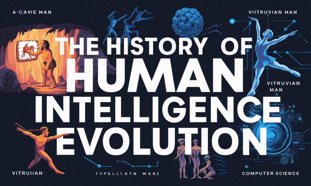 Tracing the Evolution of Human Intelligence Over Millennia reflecting humanity's adaptive natur