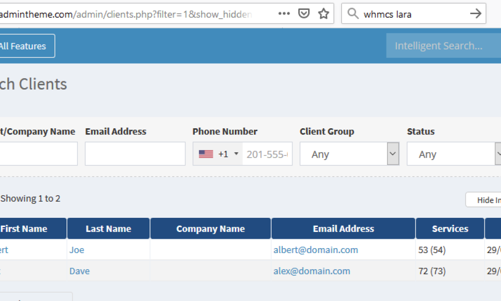 Accounts: Changing Status from Active to Inactive in WHMCS